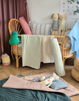Organic Nap Mat and Blanket Set-Kensington Green and Beige