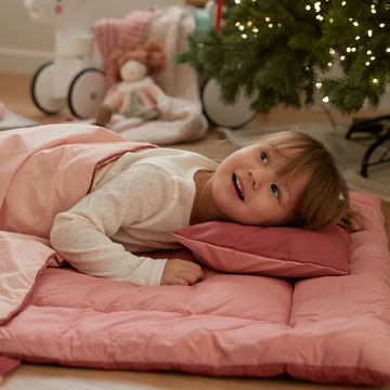 Organic Nap Mat and Blanket Set-Kensington Cherry Pink