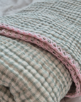 Organic Blanket-London Cottage Mint Brown