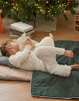 Organic Nap Mat and Blanket Set-Kensington Green and Beige