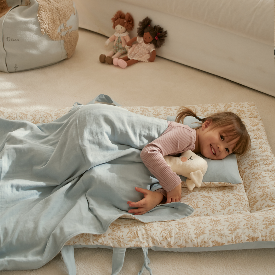 Organic Nap Mat and Blanket Set-Provance Sky Field