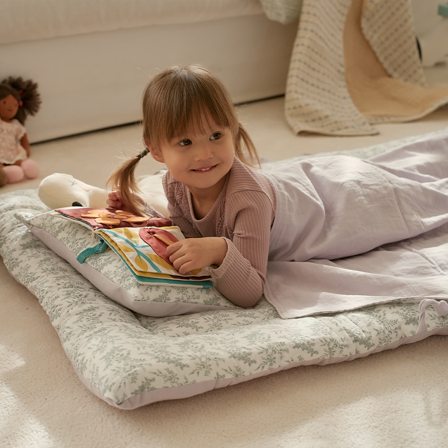 Organic Nap Mat and Blanket Set-Provance Lavender Field