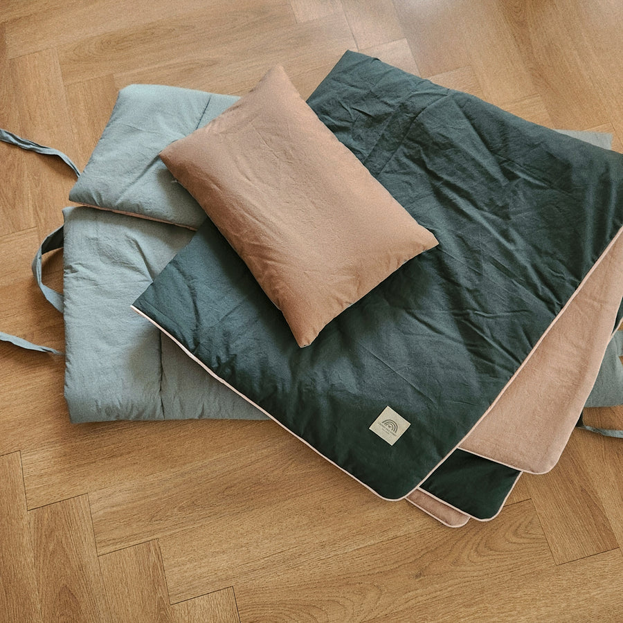 Organic Nap Mat-Kensington Green and Beige