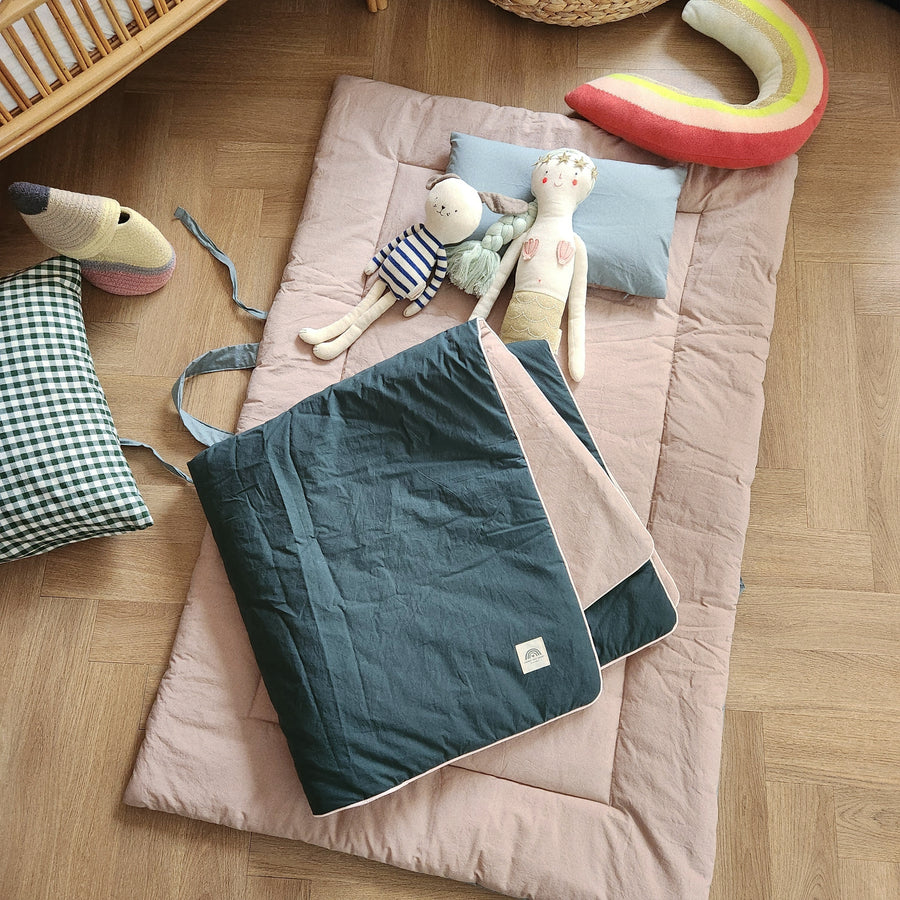 Organic Nap Mat-Kensington Green and Beige