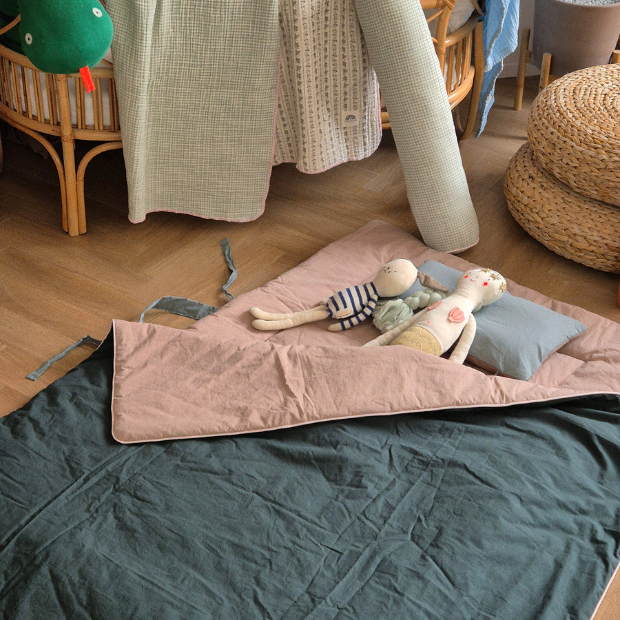 Organic Nap Mat-Kensington Green and Beige