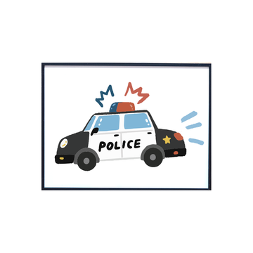 Police Car Poster and Frame