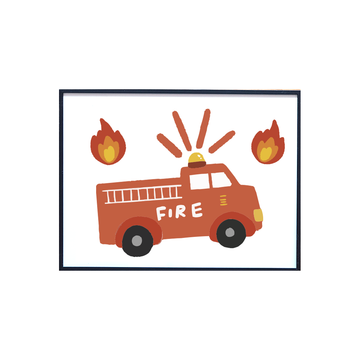 Fire Truck Poster and Frame